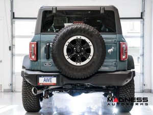 Ford Bronco Performance Exhaust System - Cat Back - Single Rear Exit - AWE - Chrome Tip w/ Bash Guard